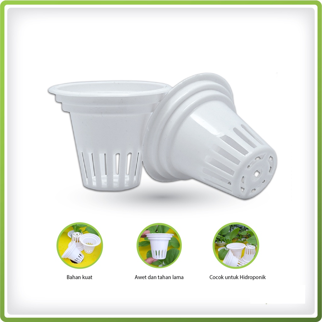 Netpot Hidroponik Multi Diameter 4 5 6cm Putih