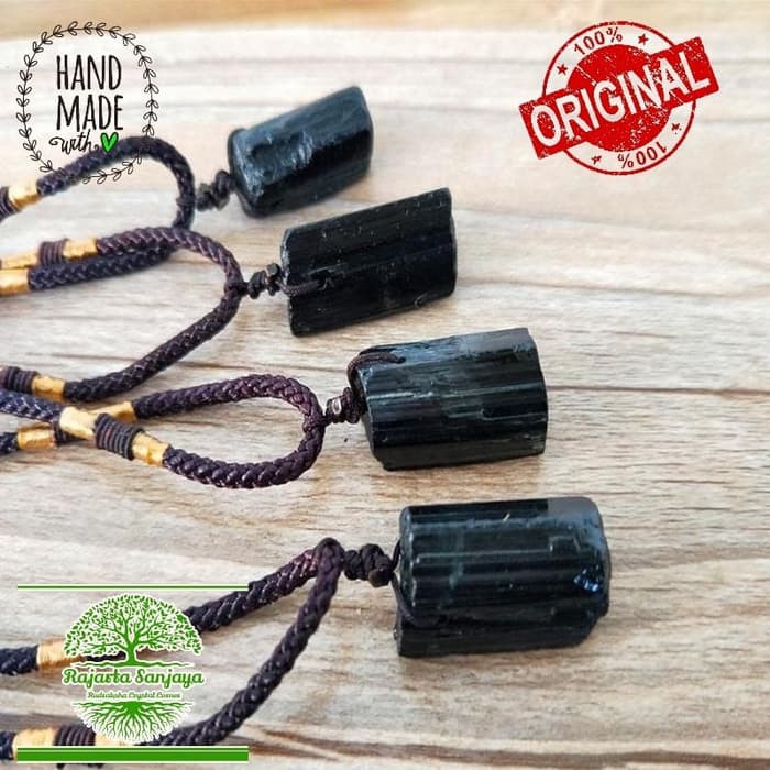 Kalung Kristal Black Tourmaline Stone Original