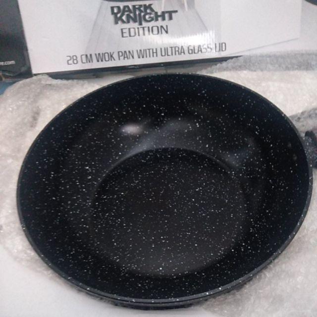 Bolde Wok ( Wajan ) 28 Cm + Glass Lid, Granite Black Dark Knight