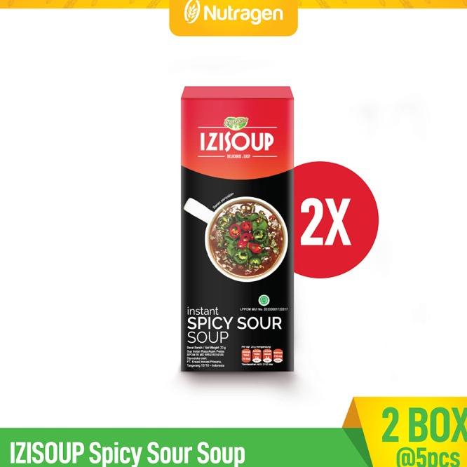 Izisoup Instant Spicy Sour Soup (2 Box) - Menu Instan