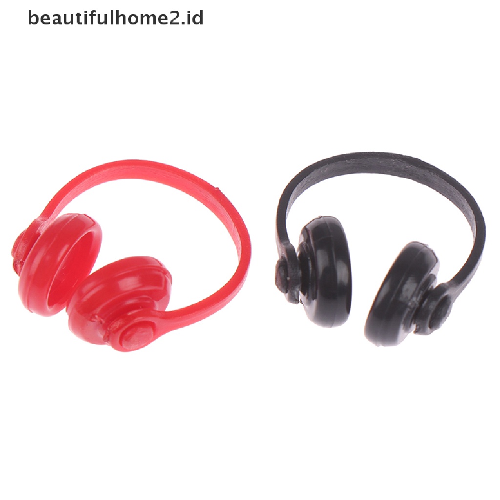 (Beautifulhome2.Id) 2pcs Miniatur Headphone Wireless Skala 1: 12 Bahan Plastik Untuk Dekorasi Rumah Boneka