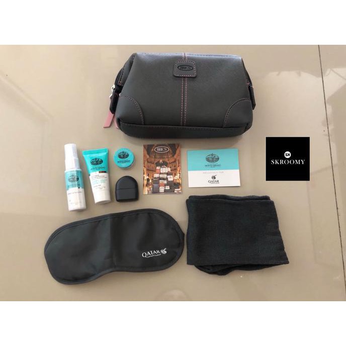 Redy Ready Stock Amenity Kit Bric's by Qatar Airways colour Grey STOK TERBATAS