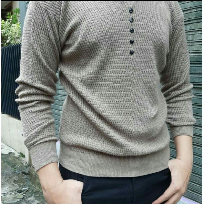 Sweater Rajut Coodrony Sweater Pria V Neck men casual Pullover Autumn Slim Termurah-6