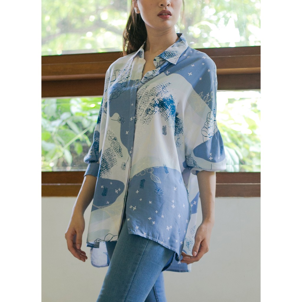 Ixora Meita Oversized Shirt - Kemeja Wanita Oversized-1