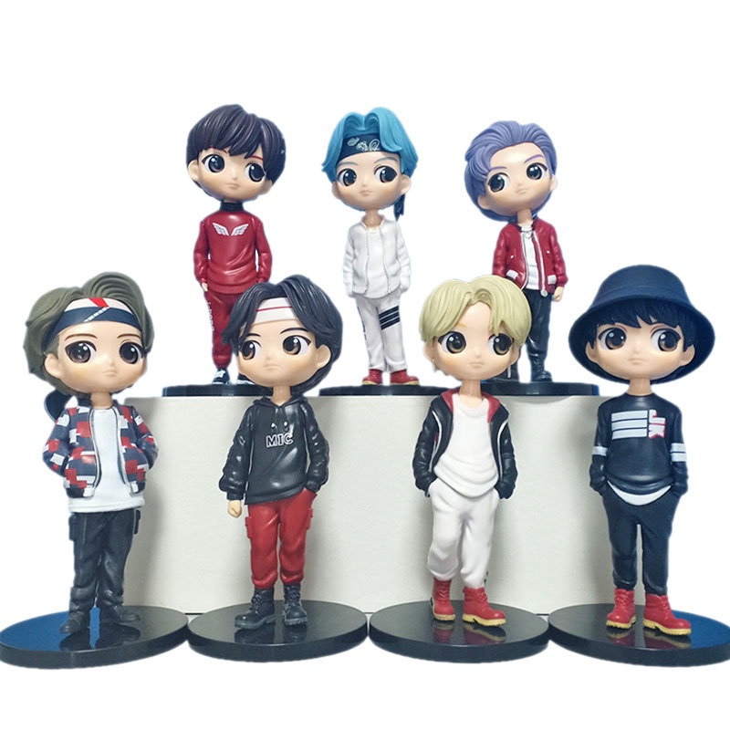 7pcs / Set Mainan Action Figure Model KPOP Kawaii Star TOP Group Bahan PVC Ukuran 15cm Untuk Anak Laki-Laki / Perempuan