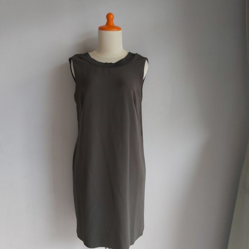 Dress Zalora Army wanita, dress wanita casual