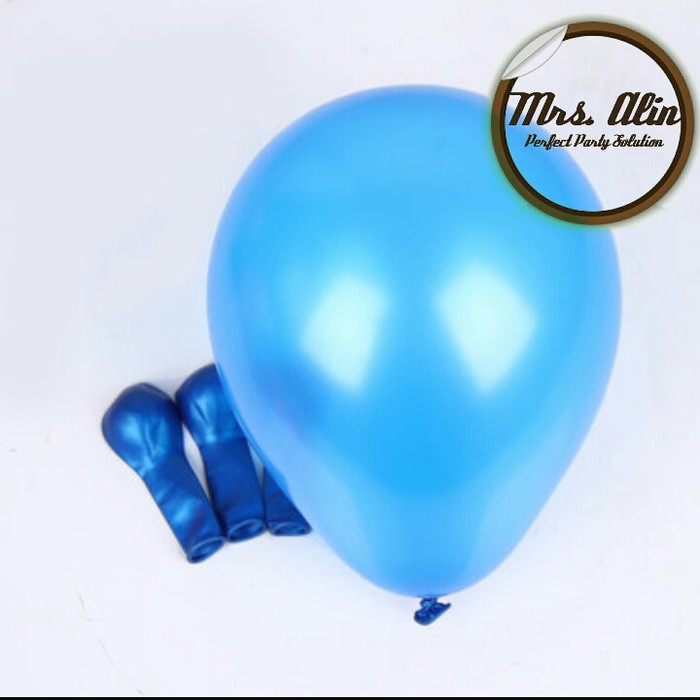 Balon Metalik Biru Tua
