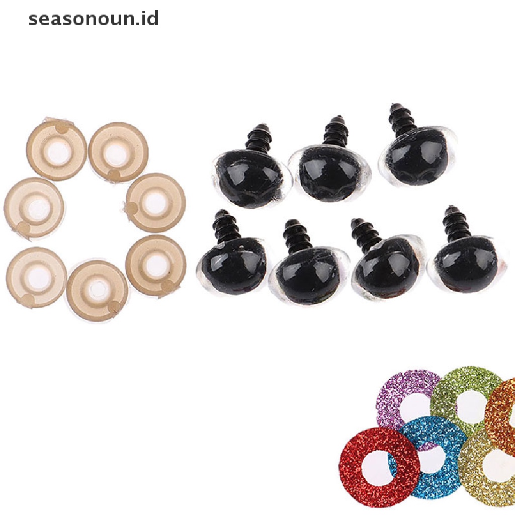 (seasonoun) 10pcs / Set Mainan Mata Boneka 3D 20MM Bahan Plastik Untuk Anak