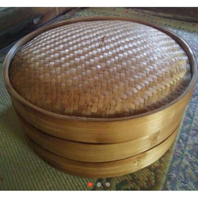 SET BAMBU 50 CM DIMSUM  2 WADAH +1 TUTUP diameter 50 CM kuat Qualitas super