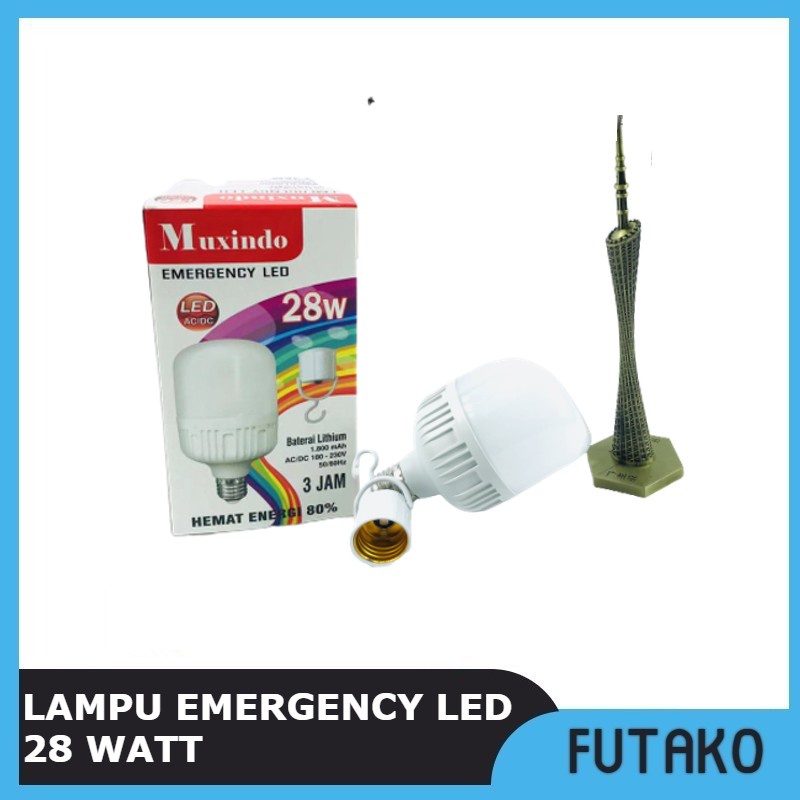 FUTAKO Lampu Emergency Led 28 Watt Sentuh Baterai Lithium