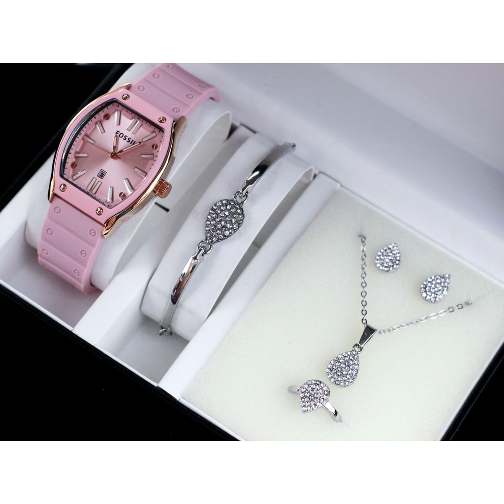 BEST SELLER JAM TANGAN WANITA J115 TALI RUBBER TANGGAL AKTIF DM 3.2CM PAKET FREE ACC, BOX &amp; BATERAI CADANGAN || JAM TANGAN WANITA FASHION JAM CEWEK MURAH