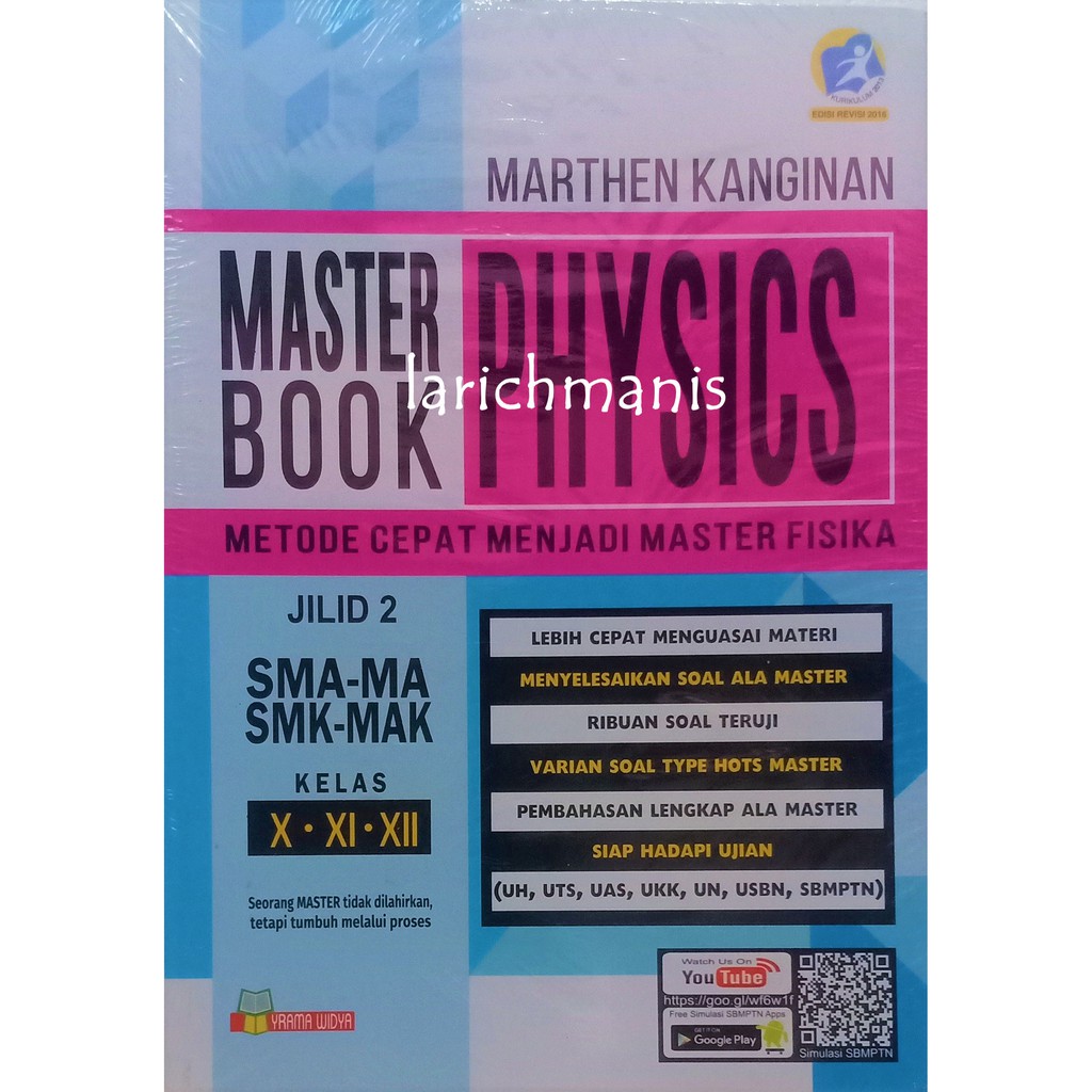 BUKU JILID 2 - MASTER BOOK PHYSICS - METODE CEPAT MENJADI MASTER FISIKA KELAS X-XI-XII YRAMA WIDYA