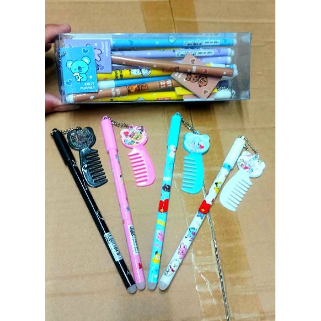 

Pulpen Gel isi 4 pcs BTS BT21 Ada Gantungan Sisir Mini