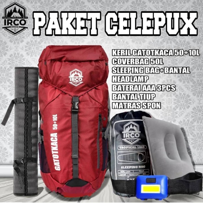 Paket alat gunung - Paketan camping - Keril hiking - Sleepingbag