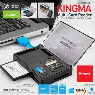 KINGMA Multi Card Reader USB 3.0 SD CF TF 90MB/S (Dilengkapi 3 Slot Penyimpanan Memory Card)