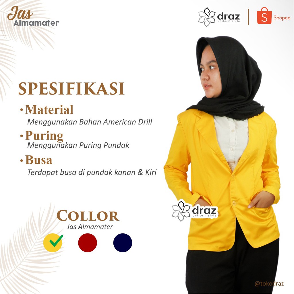 TOKODRAZ - JAS ALMAMATER KUNING, Jas Almamater Polos, Jas Almamater Sekolah Almamater Universitas