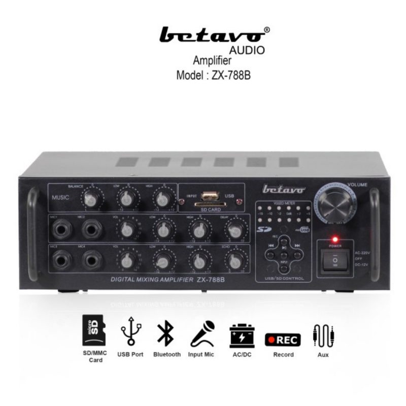 Ampli Power Betavo ZX 788B Amplifier ZX788B Bluetooth
