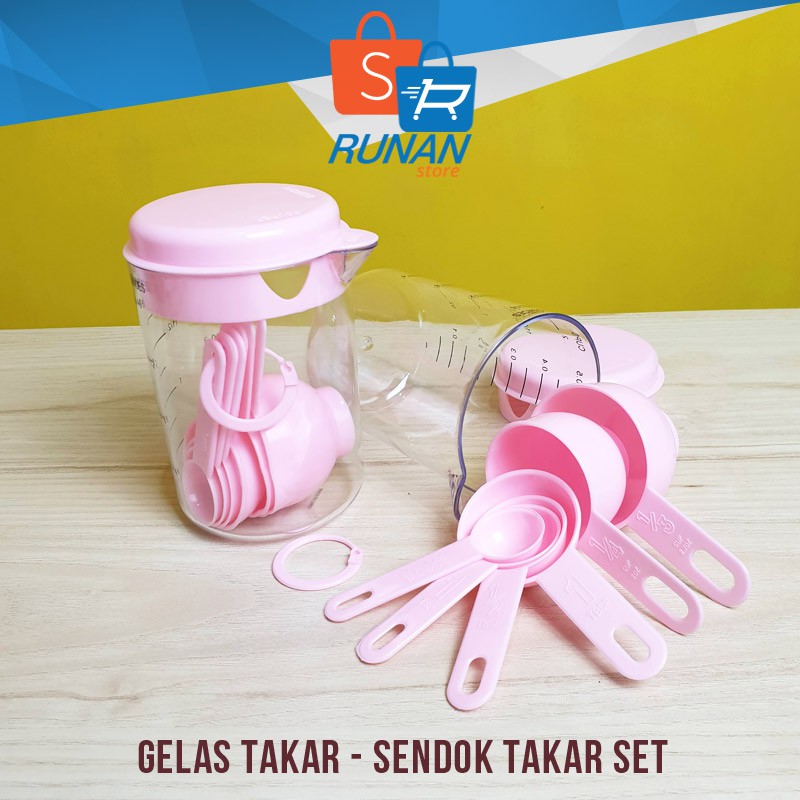 Jual Gelas Takar Set Sendok Takar Set Measuring Cup Spoon Gelas Ukur Set 500ml Shopee 7334