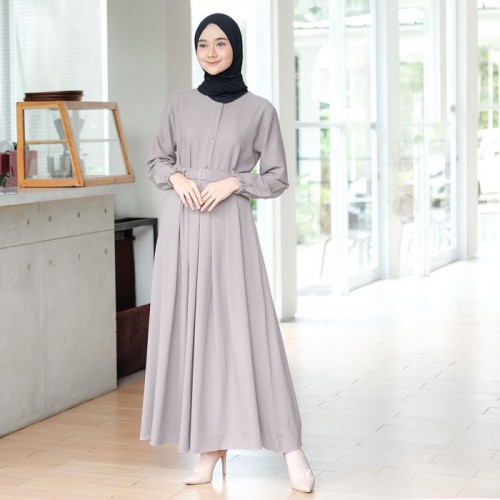 Gamis Wanita Terbaru 2021 Gamis Syari Gamis Remaja Kekinian Fashion Muslim Warna Abu