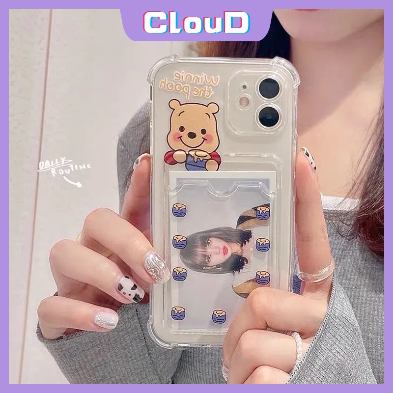 Soft Case TPU Transparan Motif Kartun Lotso Winnie the Pooh Untuk iPhone 13 11 12 pro Max 6 6s 8 7 plus X XR XS Max SE 2020