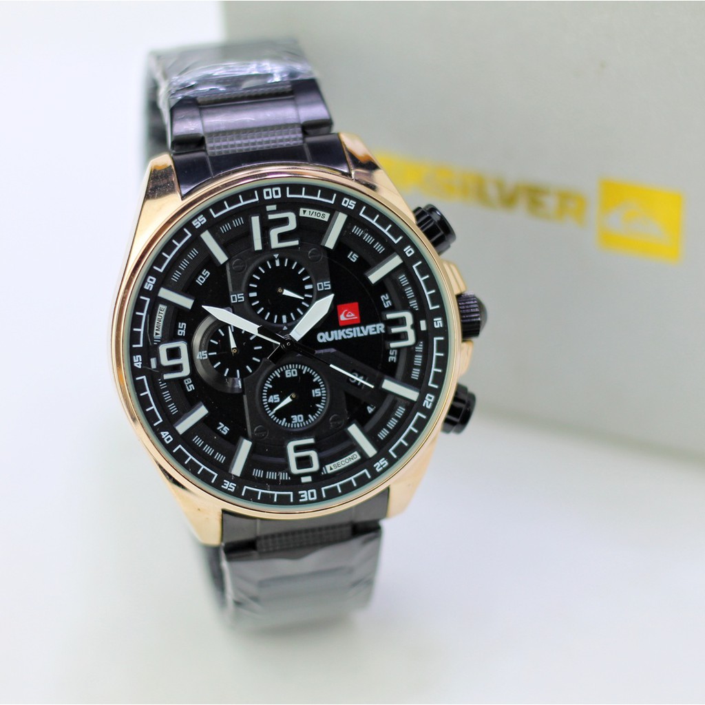 JAM TANGAN PRIA QUIKSILVER CHRONOGRAPH AKTIF STRAP STAINLESS STEEL