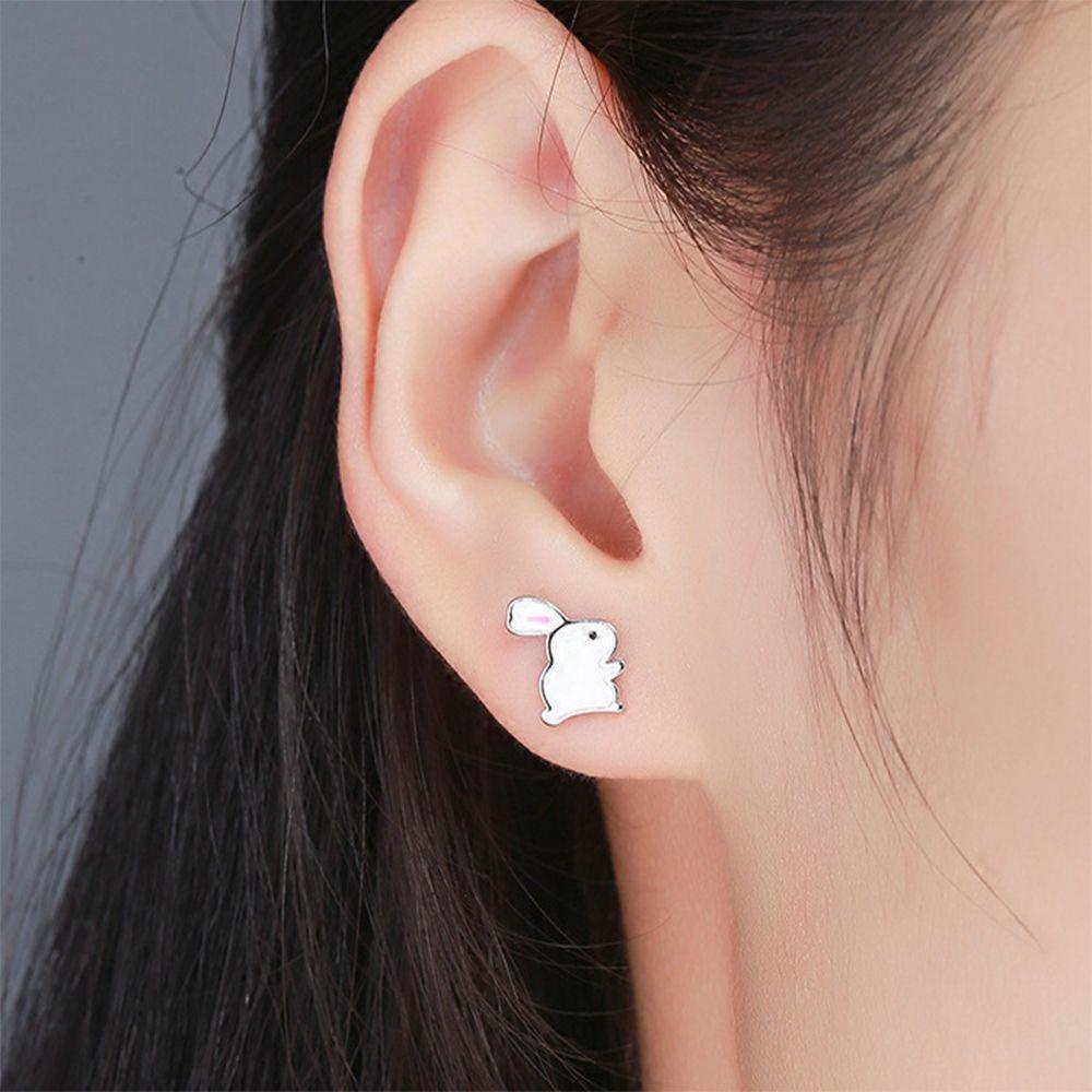 Anting Stud Asimetris Bahan Metal Untuk Perhiasan