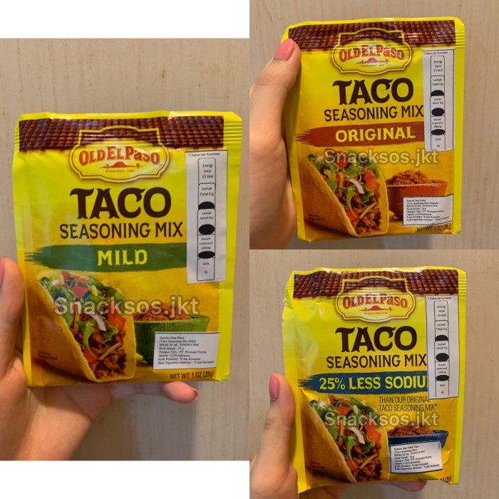 

Siap Kirim Old El Paso Taco Seasoning Mix Mild / Original / 25% Less Sodium - Taco Original