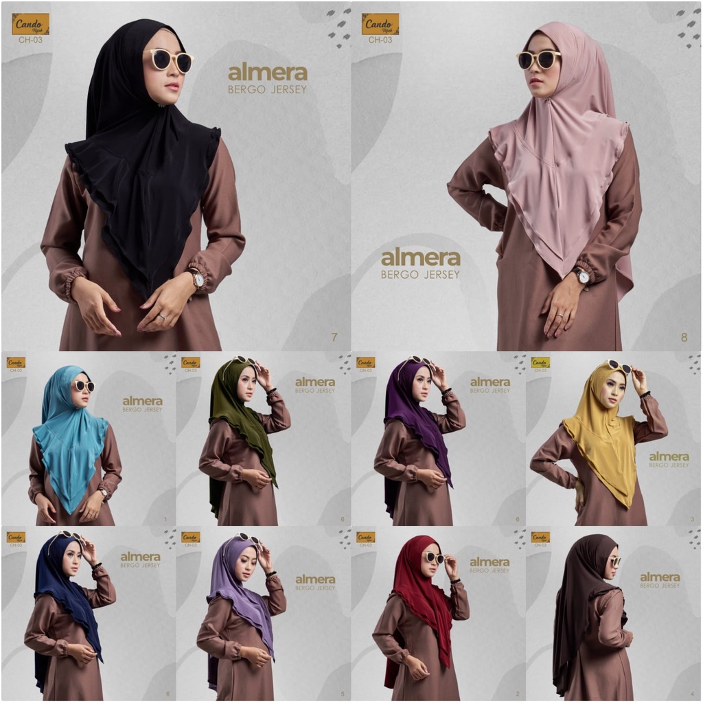 Jilbab Instan Bergo Almera Jersey Ori Cando Hijab-3