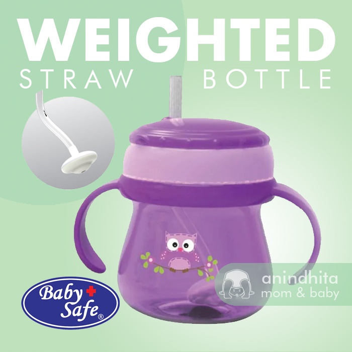 BABYSAFE Cup Weighted Straw Cup Training Cup Botol Sedotan