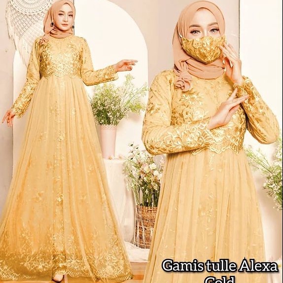Gamis tulle ALEXA Dress Murah Gamis Tutu Tulle Alexa Gamis Pesta Gamis Mewah Gamis Brukat