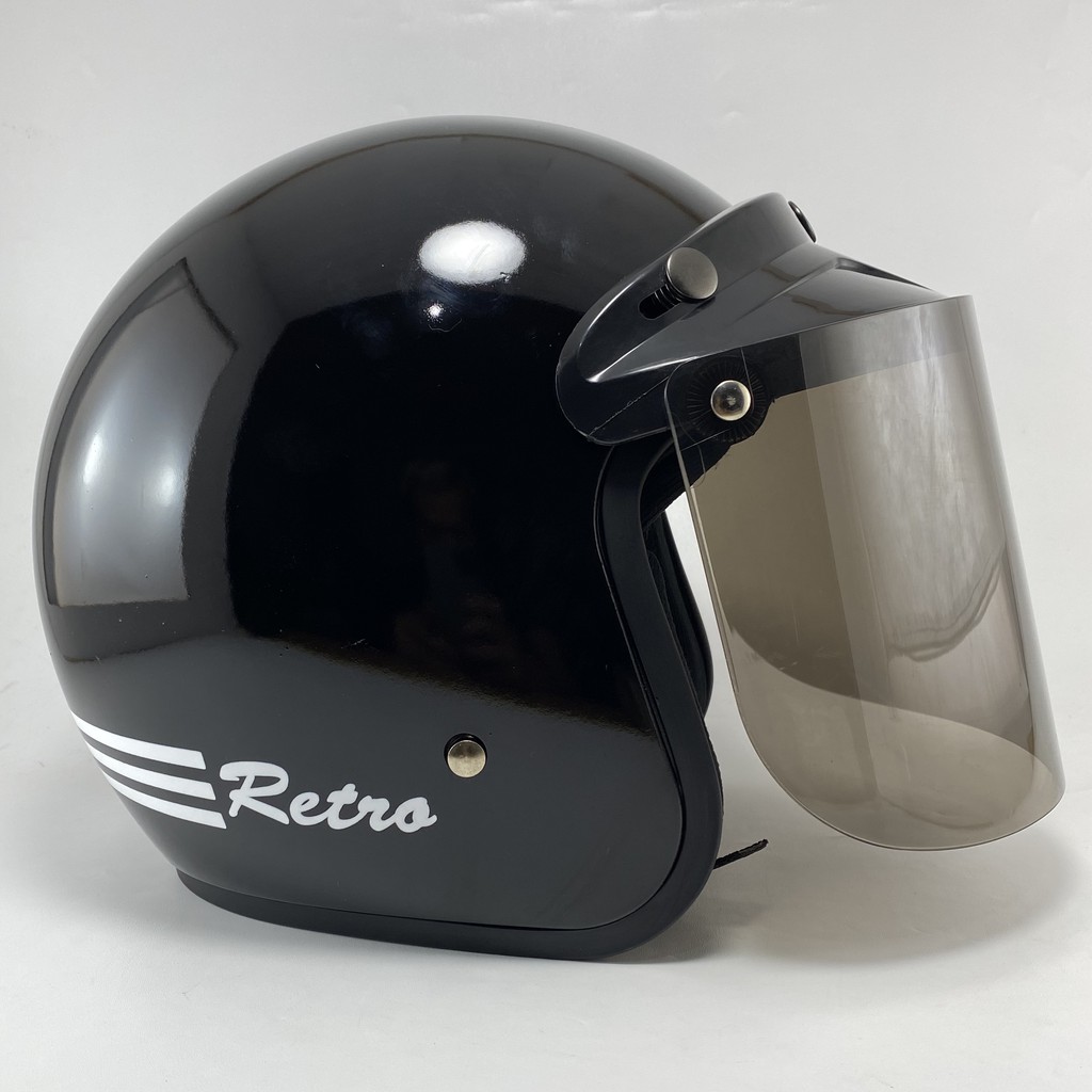 Helm Bogo Dewasa Wanita Pria Cewek Cowok Motor Sni Helem Retro Klasic Classic Cod Warna Hitam