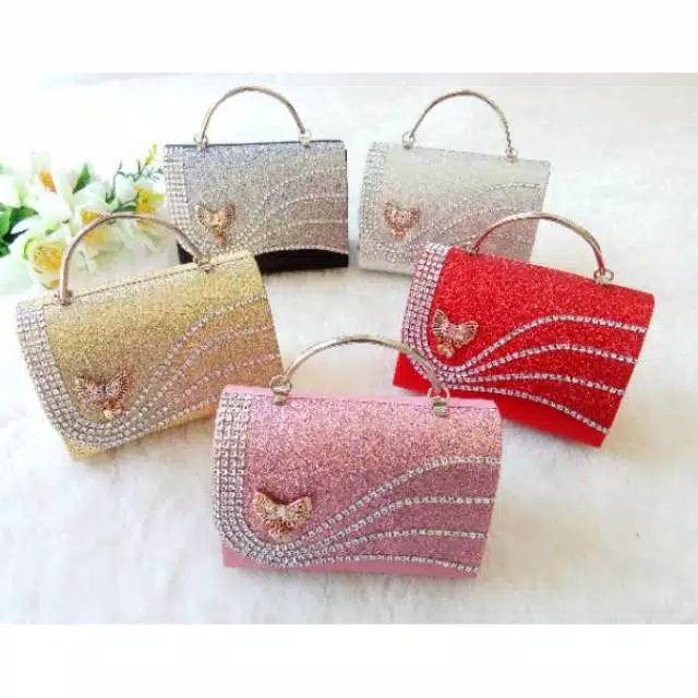 TAS PESTA KUPU MODEL CLUCTH DAN SELEMPANG TERKESAN MEWAH DAN ELEGAN READY DERA SHOP99