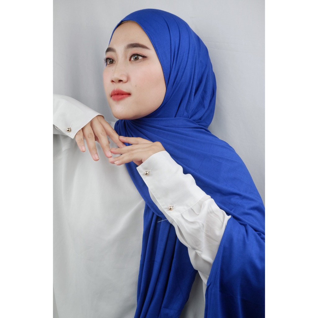 PASHMINA INSTAN KAOS /NARA INSTAN-Blue