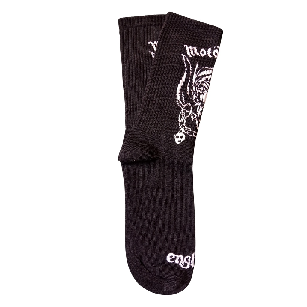 [BIG SALE] Kaos Kaki Motif Skate Oldschool - Mohaki Official-Motohead Hitam