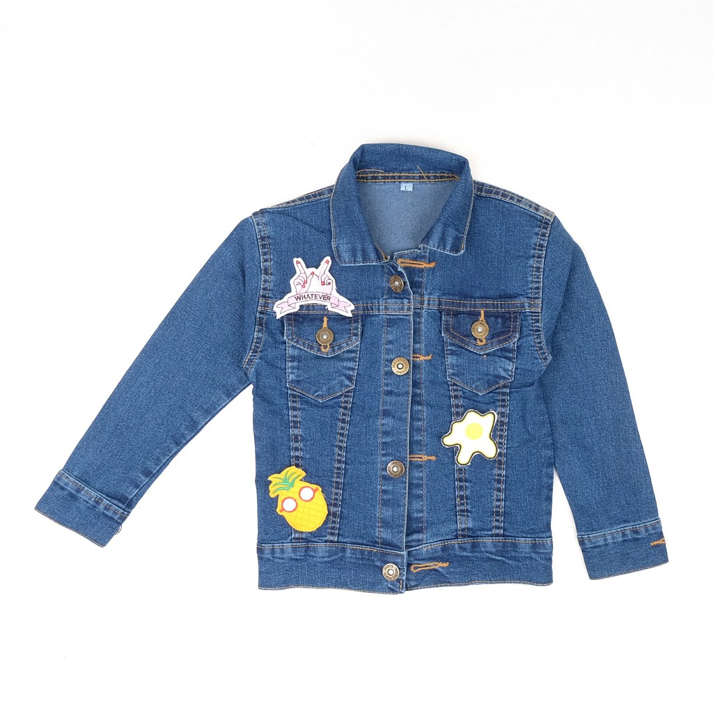 ORIGINAL JAKET JEANS ANAK LAKI LAKI PEREMPUAN WHATEVER SERIES BORDIR  REAL PICT