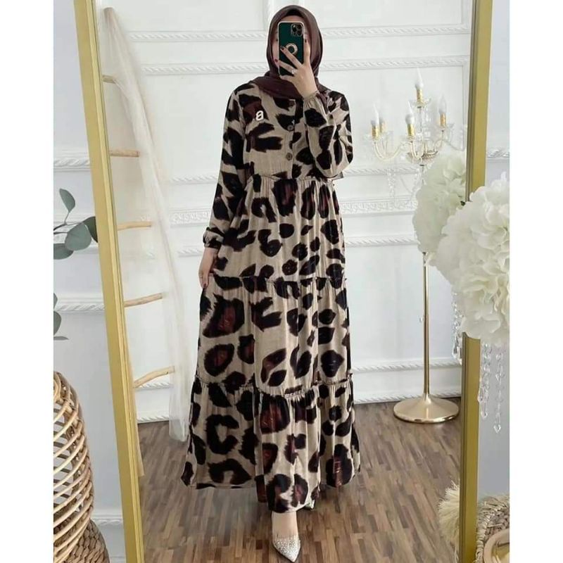 Gamis leopard. gamis macan.