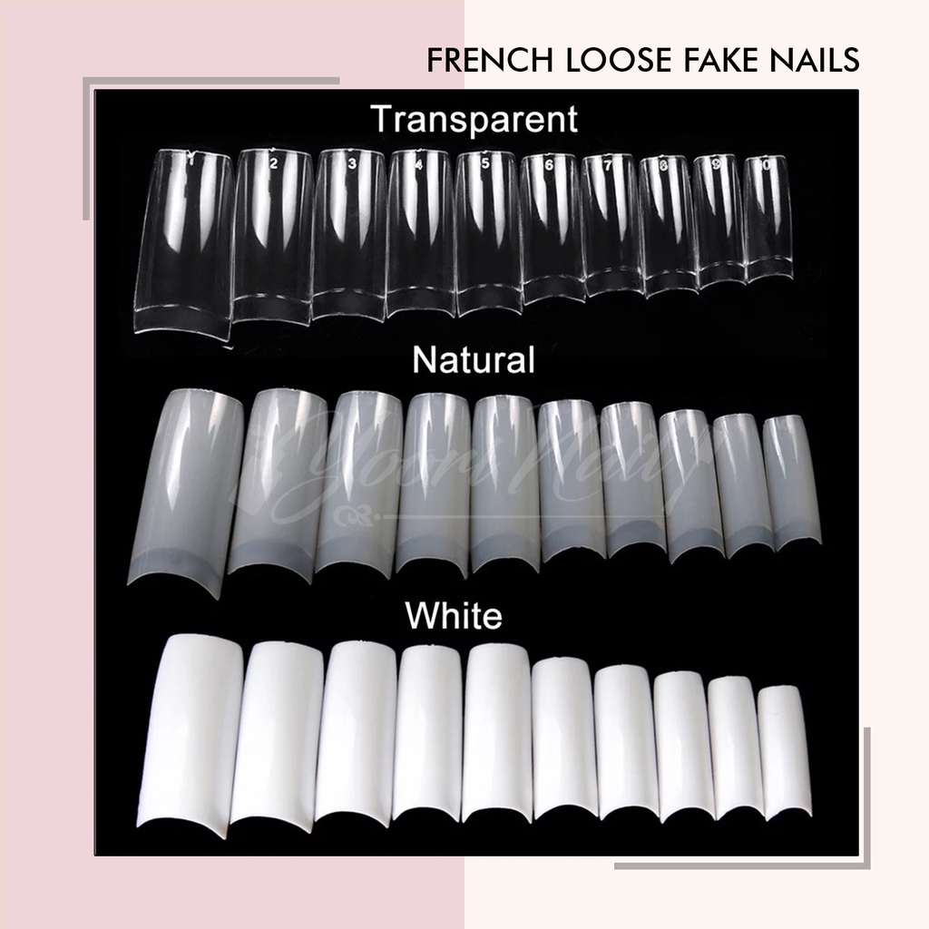 500pcs french nail loose extension kuku palsu fake nails french nail tip kupal nail tips