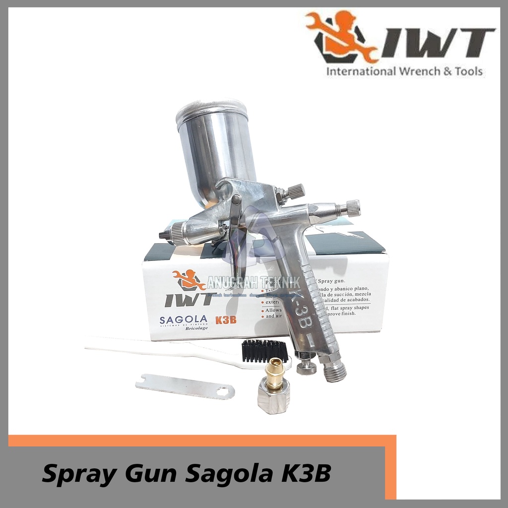 IWT Spray Gun Sagola K3B Cat Semprot Kompresor Tabung Atas K3 Sagola IWT