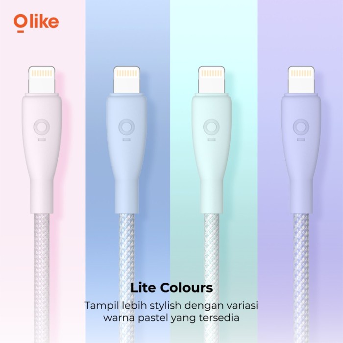 KABEL DATA Olike D201 Fast Charge 12 Watt Durable Braided Nylon Tube - D201M-MicroUSB