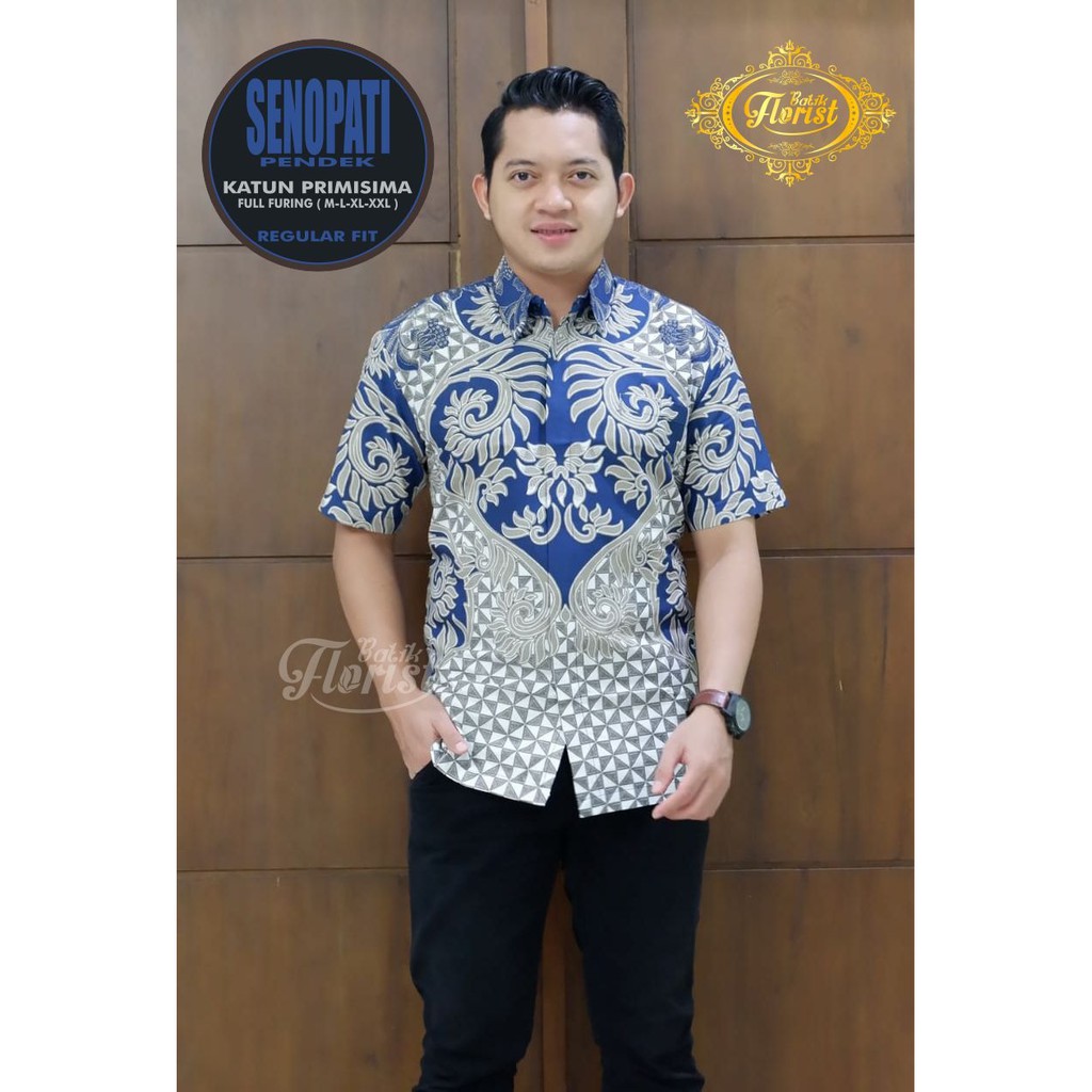 Senopati Kemeja Batik Pria Lengan Pendek by Batik Florist