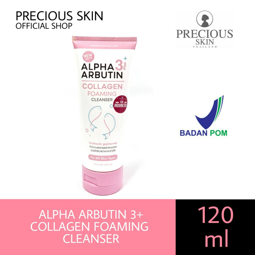 Alpha Arbutin Collagen Foaming Cleanser Sabun Cuci Muka Pembersih Wajah Original BPOM