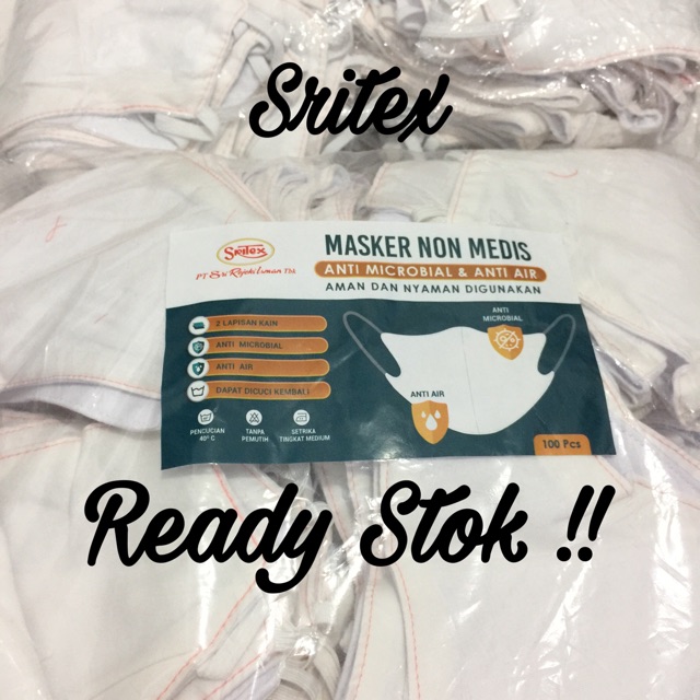 Masker Kain Sritex Anti Bakteri &amp; Anti Air Bisa Dicuci