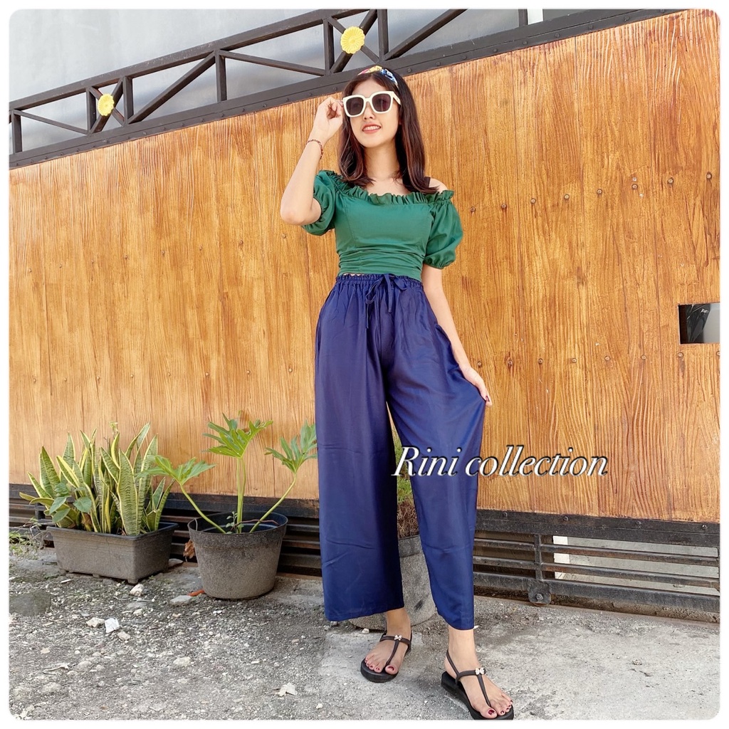 CELANA KULOT PANJANG BALI POLOS-KULOT POLOS NAVY