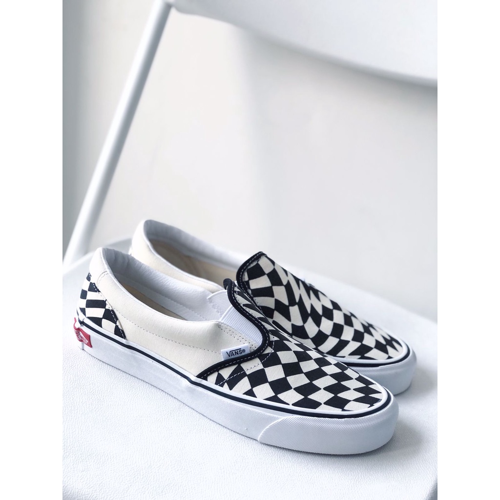 Vans Slipon Warp Twist Checkerboard Black White