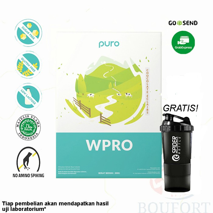 

FITNESSUPLEMEN- PURO WPRO 1.2KG WHEY CONCENTRATE SUSU PROTEIN WPC BPOM HALAL - CHOCO ECLAIRS