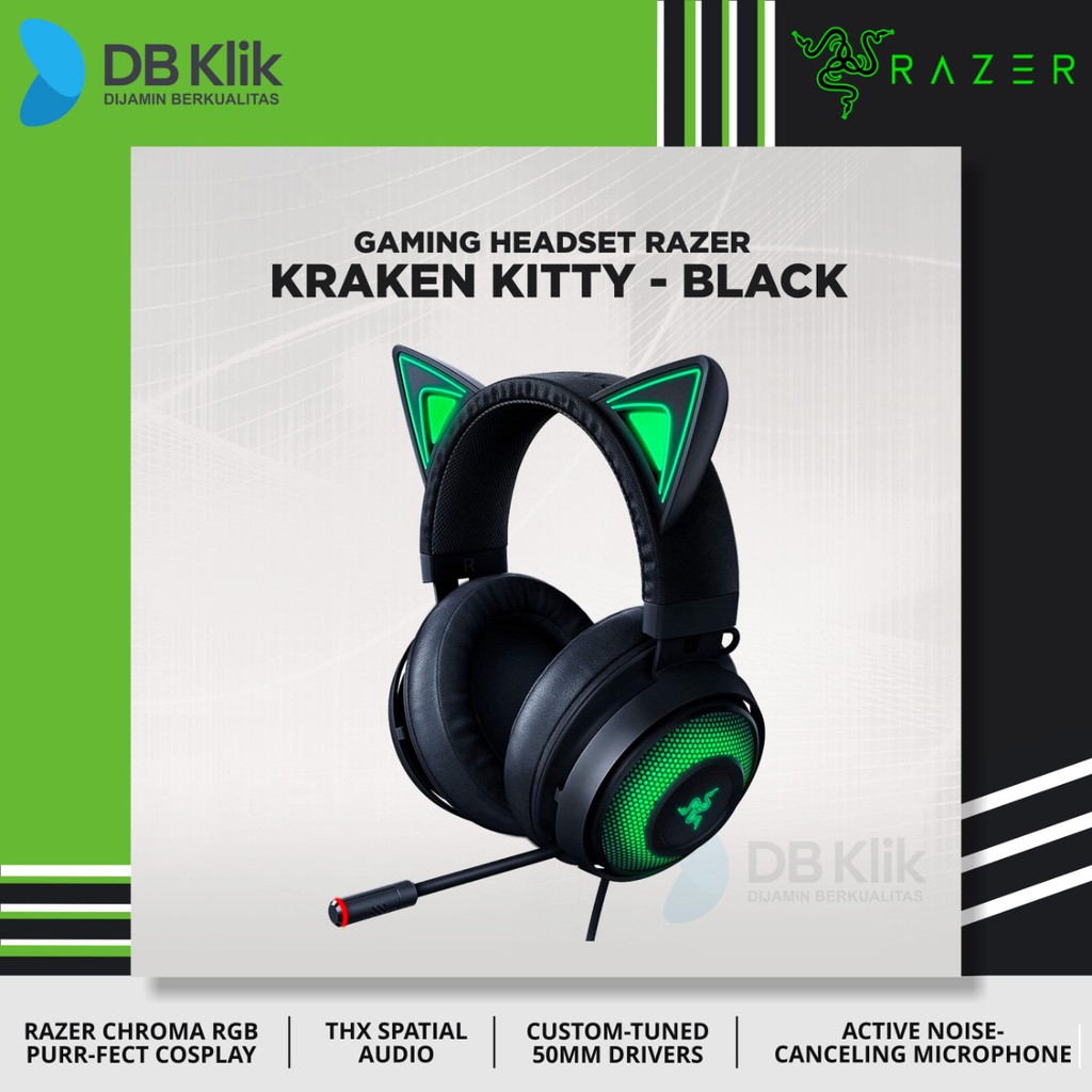 Headset Gaming RAZER Kraken KITTY Edition Chroma RGB Wired - Black