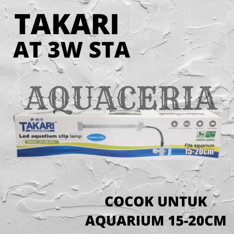 LAMPU LED AQUARIUM TAKARI AT 3W STA LAMPU JEPIT AQUARIUM AQUASCAPE