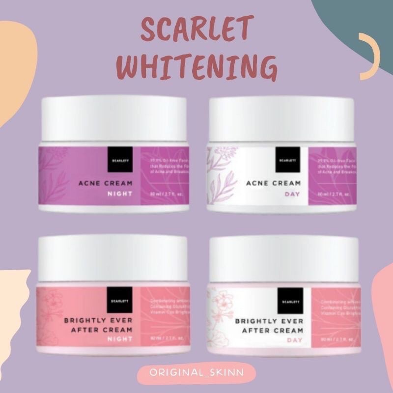 cream scarlet/ mencerahkan wajah/cream normal/cream acne scarlet