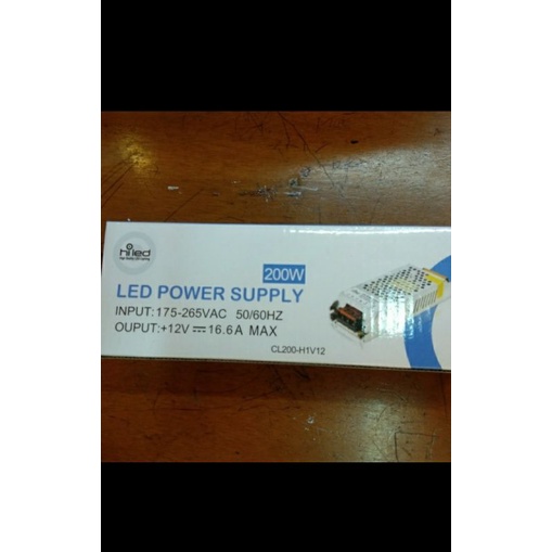 power supply dc 12vol 16,6amper input ac 175-265vol merek Hiled