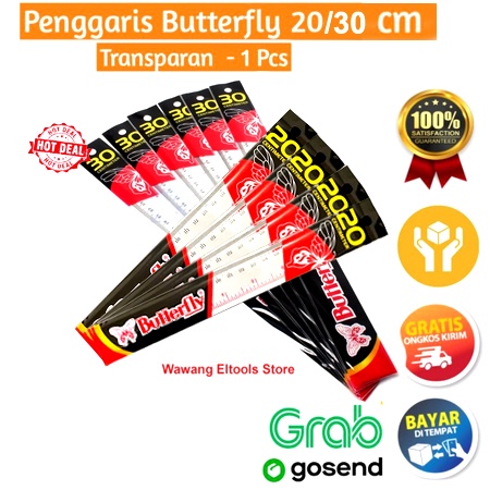 

Penggaris Butterfly 20/30 cm Murah Berkualitas (Pak/12biji ) Dozen - 30 cm